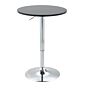 Homcom Round Height Adjustable Bar Table Counter Pub Desk With Metal Base For Home Bar, Black