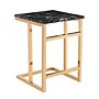 Camelot Marble Effect Lamp Table With Golden Chrome Base