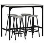 Homcom Five-piece Industrial-style Bar Table Set - Grey/black