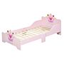 Homcom Kids Wooden Bed With Crown Modeling Safety Side Rails Easy To Clean Perfect Gift For Toddlers Girls Age 3 To 6 Years Old Pink