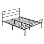 Homcom King Size Metal Bed Frame, Solid Bedstead Base With Headboard And Footboard, Metal Slat Support And Underbed Storage Space, Bedroom Furniture