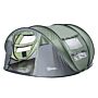 Outsunny 4-5 Person Pop-up Camping Tent Waterproof Family Tent W/ 2 Mesh Windows & Pvc Windows Portable Carry Bag For Outdoor Trip Dark Green