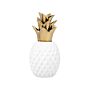 Decorative Figurine White Ceramic Pineapple Statuette Ornament Glamour Style