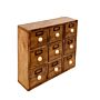 9 Drawer Solid Mango Wood Trinket Chest/draw With Ceramic Knob Handles