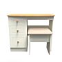 Warwick 3 Drawer Vanity & Stool Set In Cream Ash & Modern Oak