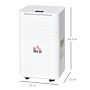 Homcom 12l/day 2000ml Portable Quiet Dehumidifier For Home Laundry Room Bedroom Basement, Electric Moisture Air De-humidifier With 3 Modes