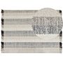 Area Rug Off-white Wool 160 X 230 Cm Rectangular Hand Woven With Tassels