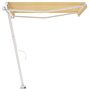 Vidaxl Freestanding Manual Retractable Awning 300x250 Cm Yellow/white