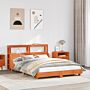 Vidaxl Bed Frame With Headboard Wax Brown 160x200 Cm Solid Wood Pine