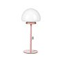 Table Lamp Pink Metal Base Glass Shade Pull Switch Minimalistic Style Home Office Light