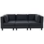 Modular Sofa With Ottoman Black Fabric Upholstered U-shaped 5 Seater With Ottoman Cushioned Backrest