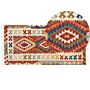 Kilim Area Rug Multicolour Wool 80 X 150 Cm Hand Woven Flat Weave Geometrical Pattern With Tassels