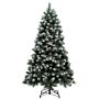 Homcom 6ft Artificial Pine Christmas Tree With 774 Branch Tips And Steel Base, Realistic Hinged Tree With Pinecones, Holiday Décor For Home Office, Green