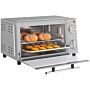 Homcom Mini Oven, 9l Countertop Electric Grill, Toaster Oven With Adjustable Temperature, Timer, Baking Tray And Wire Rack, 750w, Silver