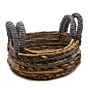 Banana Leaf & Abu-abu Raffia Basket- Set Of 2