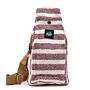 Body Cross Bag Natural Cotton - Burgundy & White