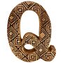 Hand Carved Wooden Geometric Letter Q