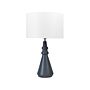 Table Lamp Black Ceramic 66 Cm White Drum Shade Handmade