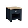 Highgate 1 Drawer Lamp Table Navy Blue & Oak