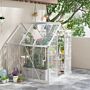 Outsunny 6 X 6ft Walk-in Greenhouse, Polycarbonate Greenhouse With Sliding Door, Window, Aluminium Frame, Foundation, Silver