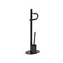 Toilet Paper And Brush Holder Black Steel Powder Coated Matt Freestanding Modern Bathroom Accessories