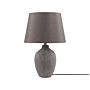 Table Lamp Brown Ceramic 52 Cm Linen Empire Shade Bedside Lighting