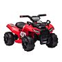 Homcom Kids Ride-on Four Wheeler Atv Car With Real Working Headlights, 6v Battery Powered Motorcycle For 18-36 Months, Red