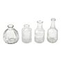 Set Of 4 Clear Glass Variety Posy Vase Bottles