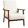 Homcom Boucle Seat Mid Century Accent Chair - White | Aosom Uk