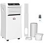 Homcom Mobile Air Conditioner With Remote Control, Timer, Cooling Dehumidifying Ventilating, Led Display White - 1114w