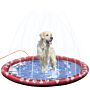 Pawhut Splash Pad Sprinkler Mat For Pets Dog Bath Pool Water Game Mat Outdoor