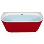 Bathtub Red Sanitary Acrylic Oval Single 170 X 80 Cm With Overflow System Drainage Pipe