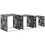 Nest Of 3 Coffee Tables Black Metal Modern Leaf Pattern