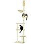 Pawhut Floor To Ceiling Cat Tree, 6-tier Play Tower Climbing Activity Center W/ Scratching Post, Platforms, Adjustable Height, Beige