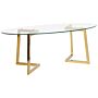 Coffee Table Gold Glass 120 X 60 Cm Metal Legs Modern Beliani