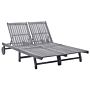 Vidaxl 2-person Sun Lounger Solid Acacia Wood