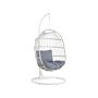 Hanging Egg Chair Beige Rope Seat Steel Stand Soft Cushion