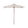 Garden Sun Parasol Beige Fabric Birch Wood 244 Cm Weather Resistant