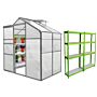 Greenhouse 6ft X 4ft And 2 X Water-resistant Racks