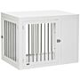 Pawhut Furniture Style Dog Crate, End Table Pet Cage Kennel, Indoor Decorative Dog House, With Double Doors, Locks, For Medium & Large Dogs, White