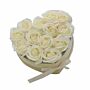 Soap Flower Gift Bouquet - 13 Cream Roses - Heart