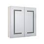 Bathroom Mirror Cabinet With Led White 60 X 60 Cm