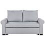 Sofa Bed Light Grey Polyester Fabric 2 Seater Pull-out Convertible Sleeper