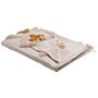 Blanket Beige And Yellow Cotton 130 X 180 Cm Bed Throw Abstract Pattern Fringes