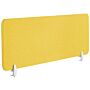 Desk Screen Yellow Pet Board Fabric Cover 160 X 40 Cm Acoustic Screen Modular Mounting Clamps