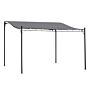 Outsunny 4 X 3 Meters Canopy Metal Wall Gazebo Awning Garden Marquee Shelter Door Porch - Grey