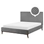 Eu King Size Bed Grey Fabric 5ft3 Upholstered Frame Honeycomb Quilted