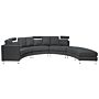 Curved Sofa Dark Grey Upholstery Modular 7-seater Adjustable Headrests