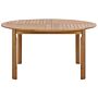 Garden Dining Table Light Wood Acacia Round Top 150 Cm Slatted Design Indoor Outdoor Beliani