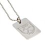 West Ham United Fc Silver Plated Dog Tag & Chain